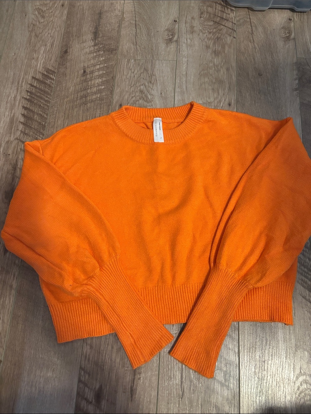 Bright Orange Crewneck Sweater - Women's Classic Knit